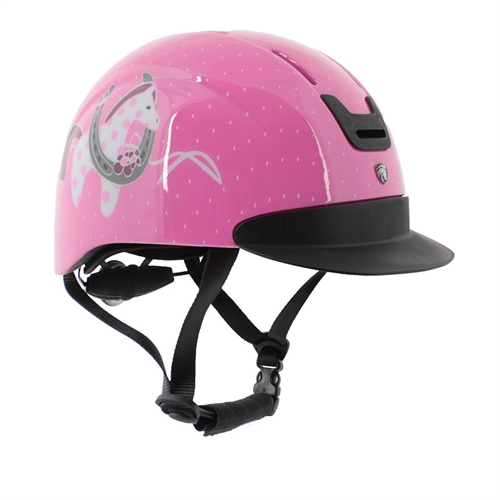 Horka Pink ridehjelm med motiv.